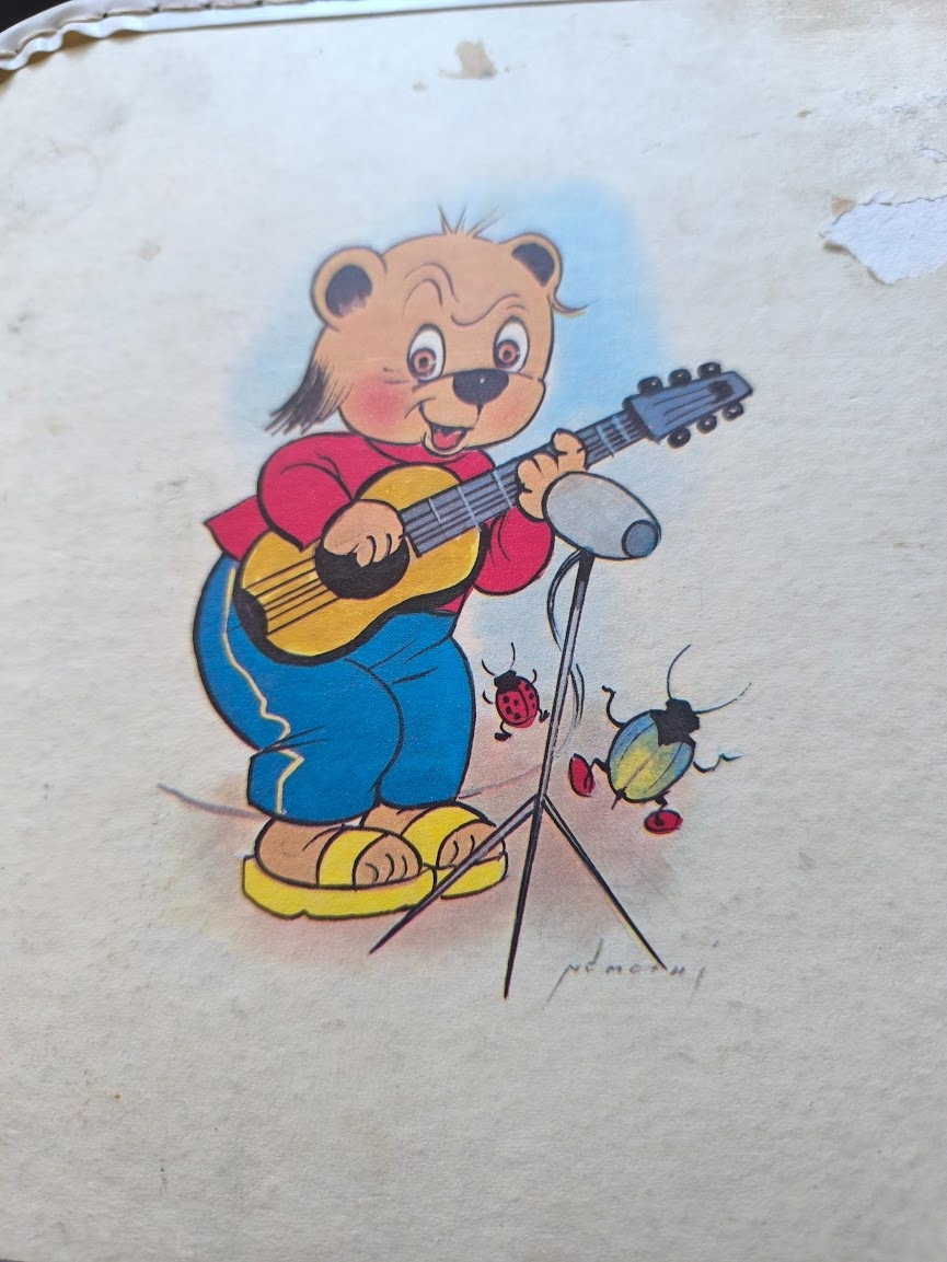 Starý dětský modrý kufřík - 8