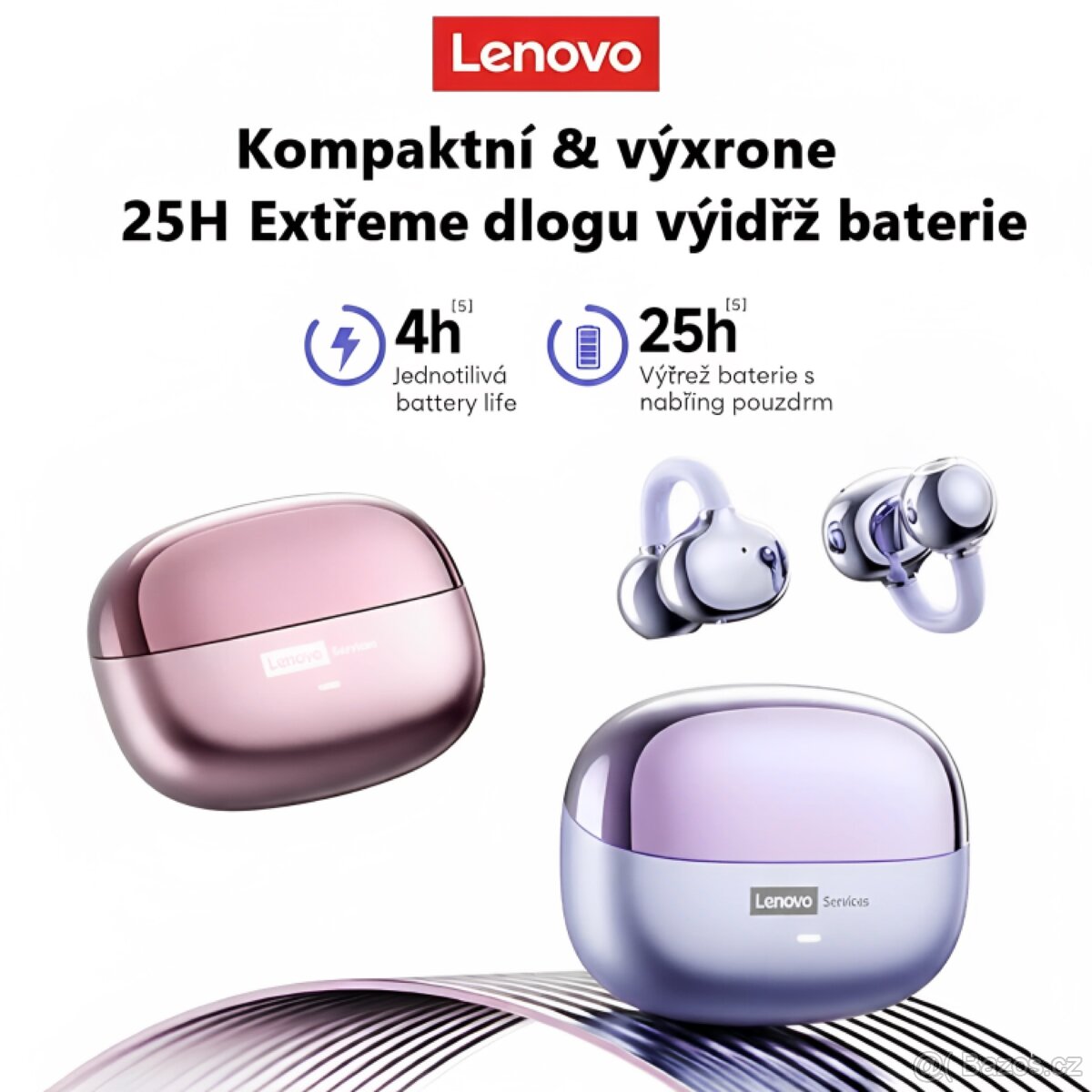Módní sluchátka Lenovo s mašlí. - 8