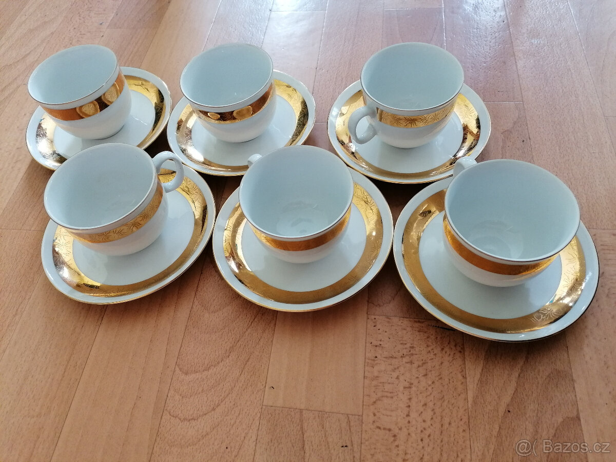 Starožitný porcelánový čajový kávový jídelní servis sada - 8