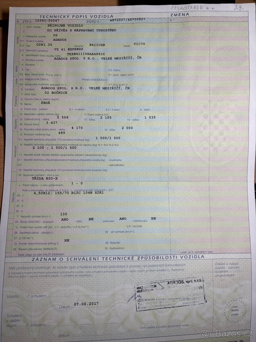 Přívesný vozík brzdený - 8