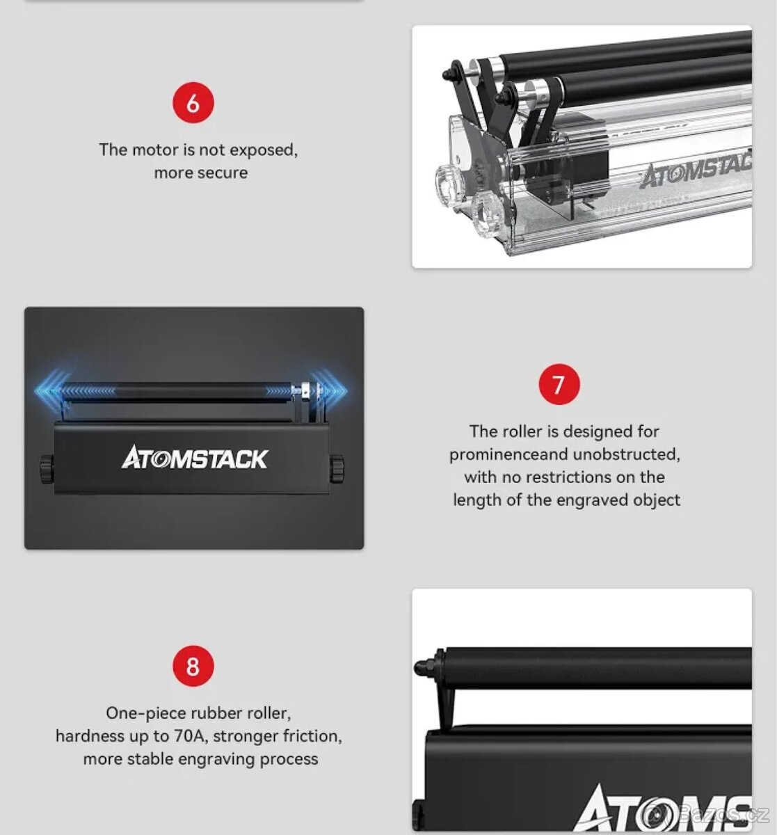 Rotační válec pro laserovou gravírku ATOMSTACK R3 Pro - 8