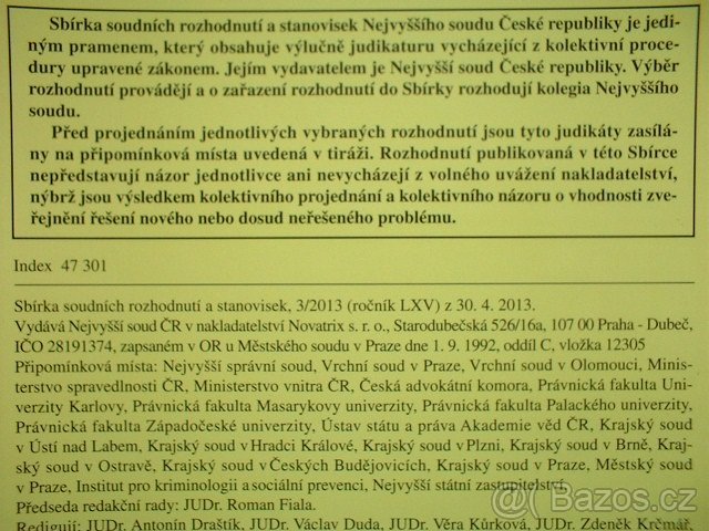 Celé ročníky - Sbírka soudních rozhodnutí a stanovisek - 8