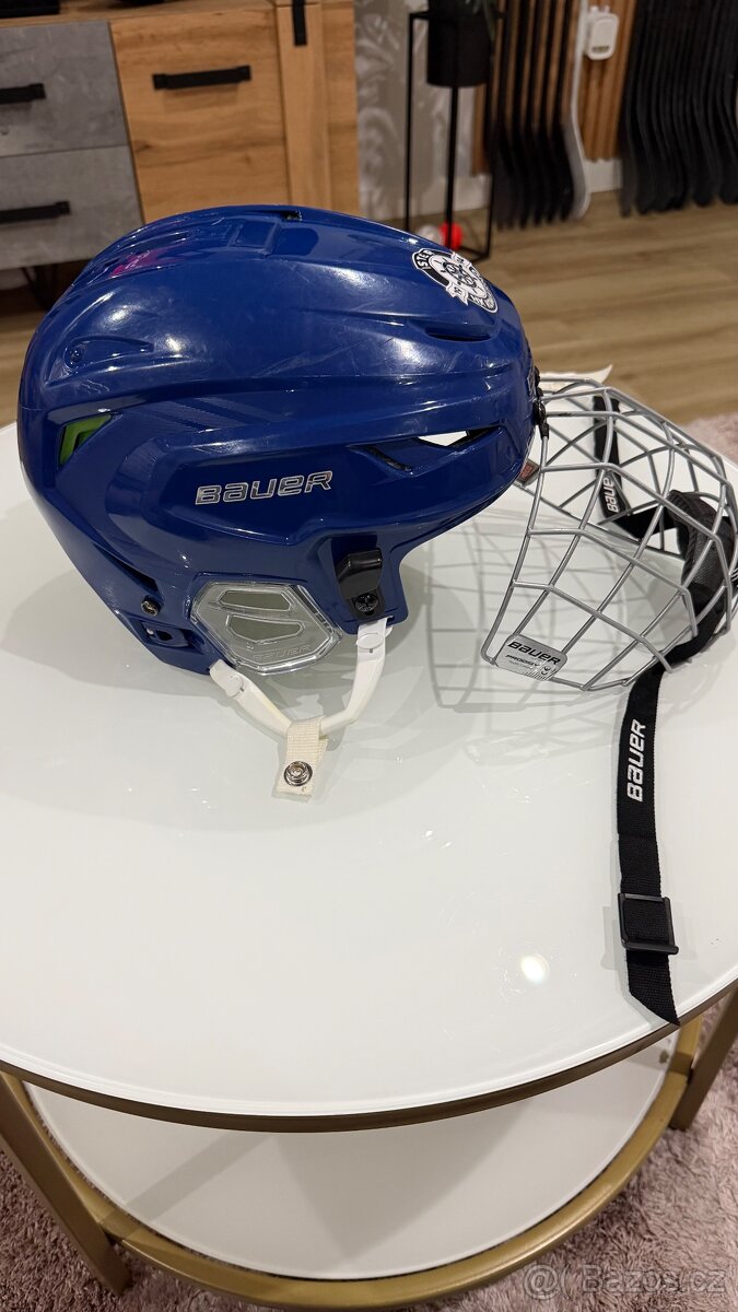 ✅ HOKEJOVÁ PROFI PRILBA - BAUER HYPERLITE = M - L = BLUE ✅ - 8