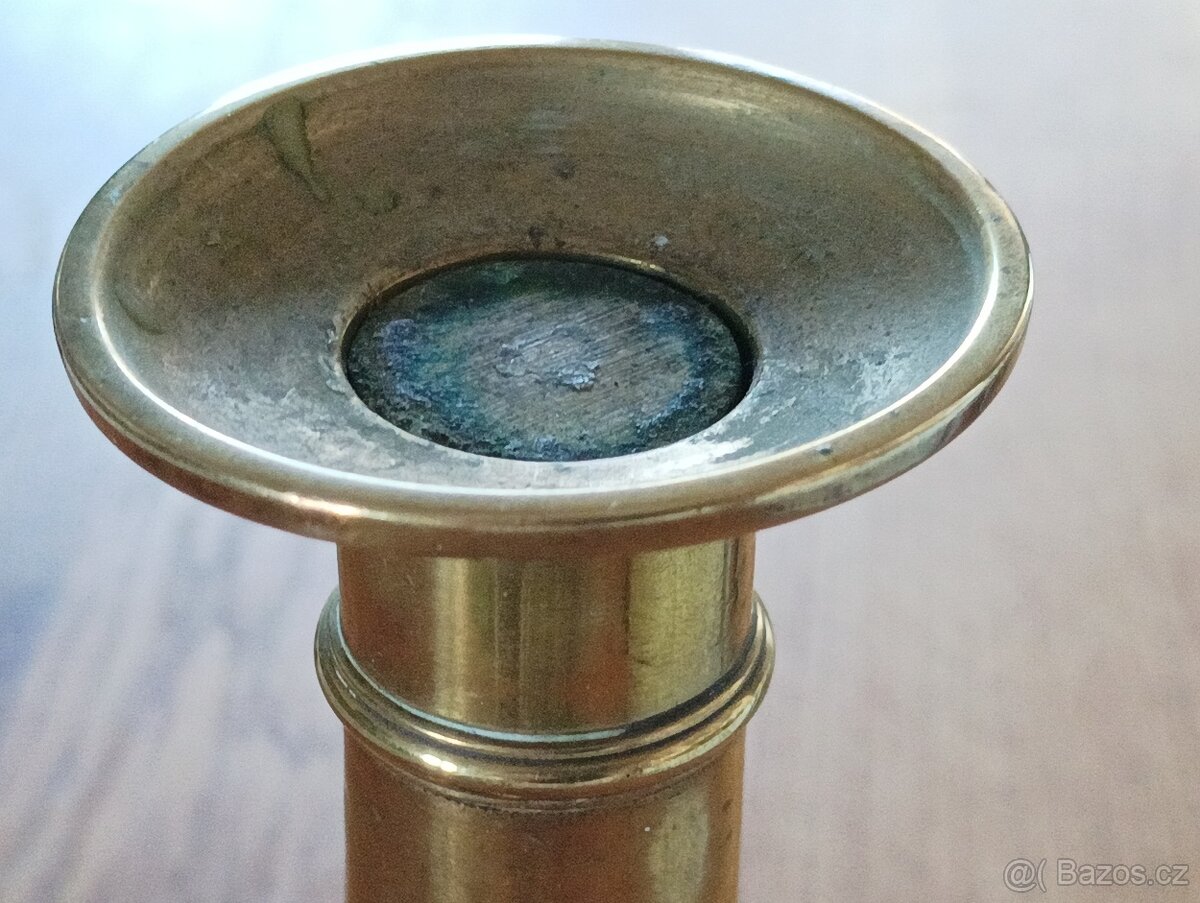 MOSAZNÝ EMPÍROVÝ SVÍCEN BIEDERMEIER Z 19. STOLETÍ Z FRANCIE - 8