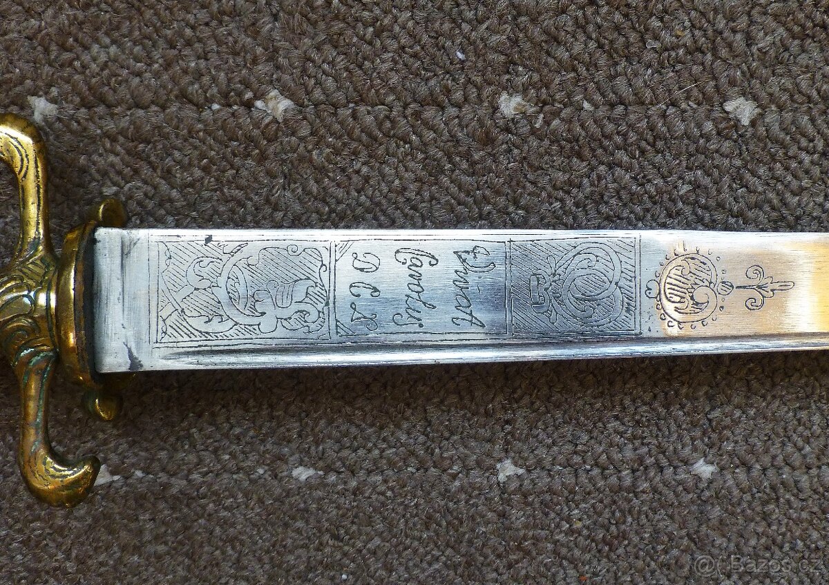 Lovecký tesák - Asi 18. století - Rytá čepel - 8