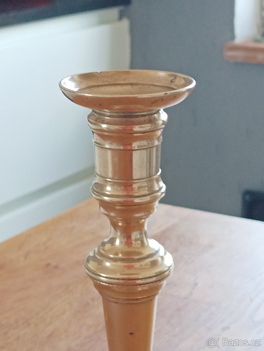 STAROŽITNÝ BRONZOVÝ EMPÍROVÝ SVÍCEN BIEDERMEIER KOLEM 1820 - 8