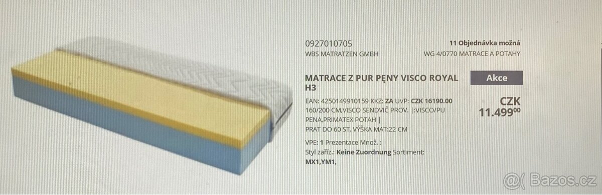 Matrace 160 x 200 cm - 8