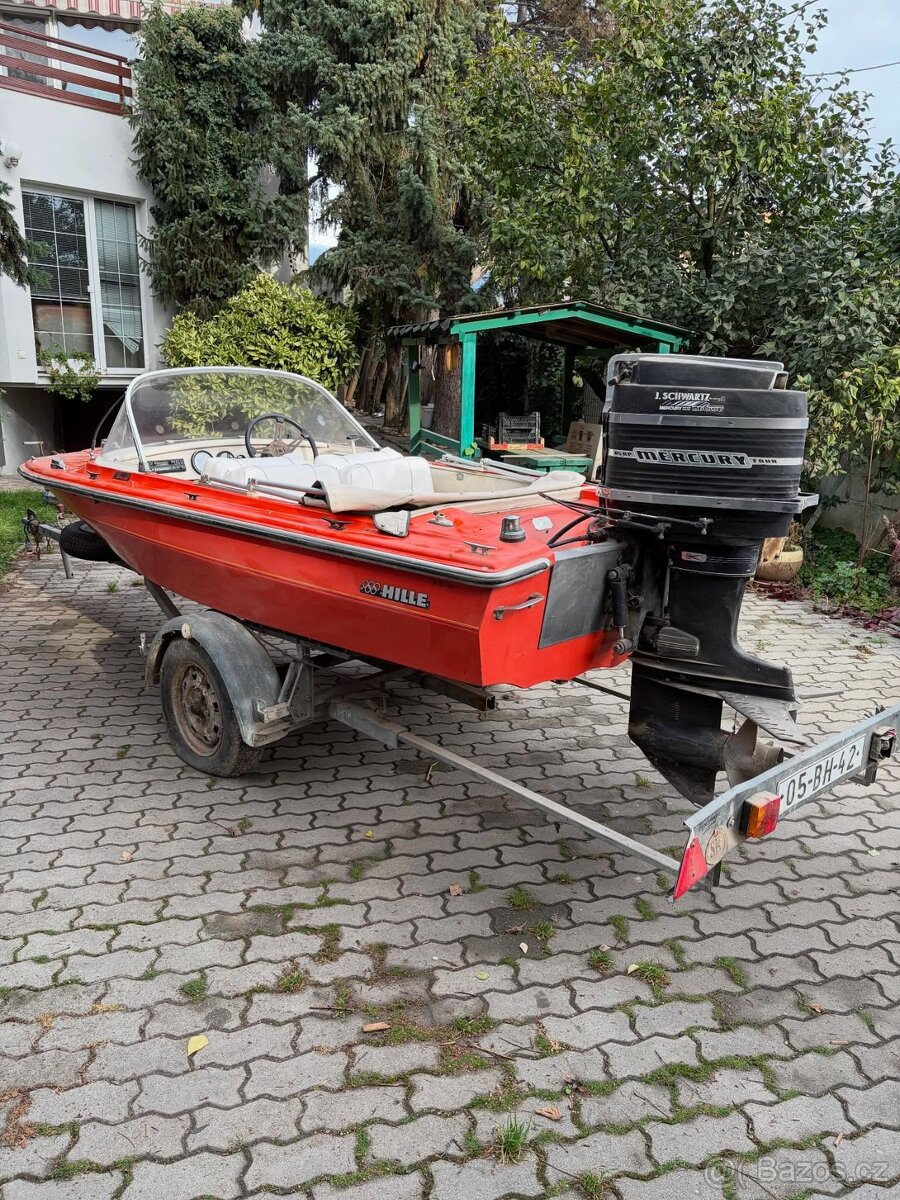 Člun / loď HILLE Classic + 2x motor (65HP +4HP) + Vozík s TP - 8