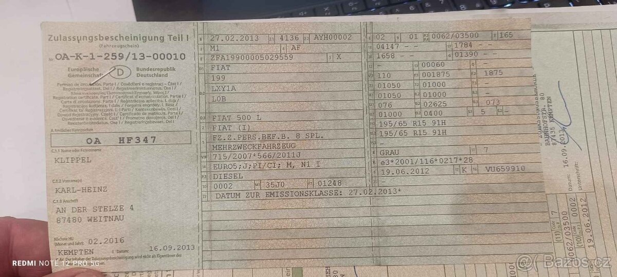 Prodám FIAT 500L 1,3JTD, - 8