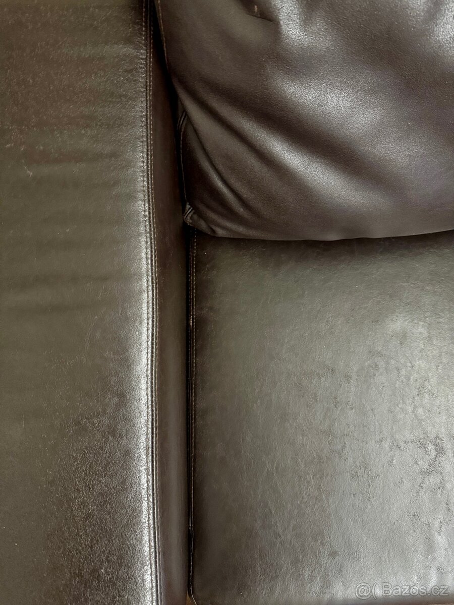 Kožená sedací souprava hnědá - 8