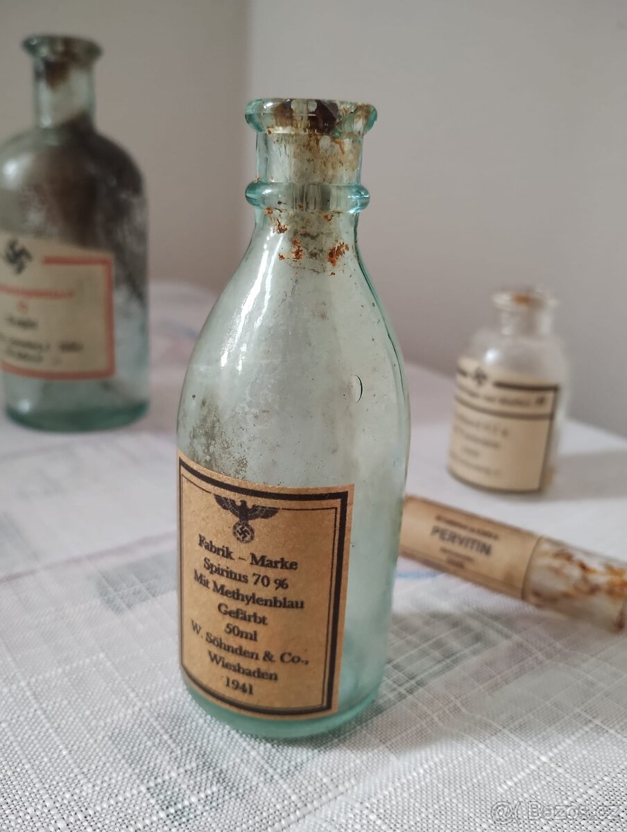 Originální láhve wehrmacht a SS waffen z 2 světové války - 8