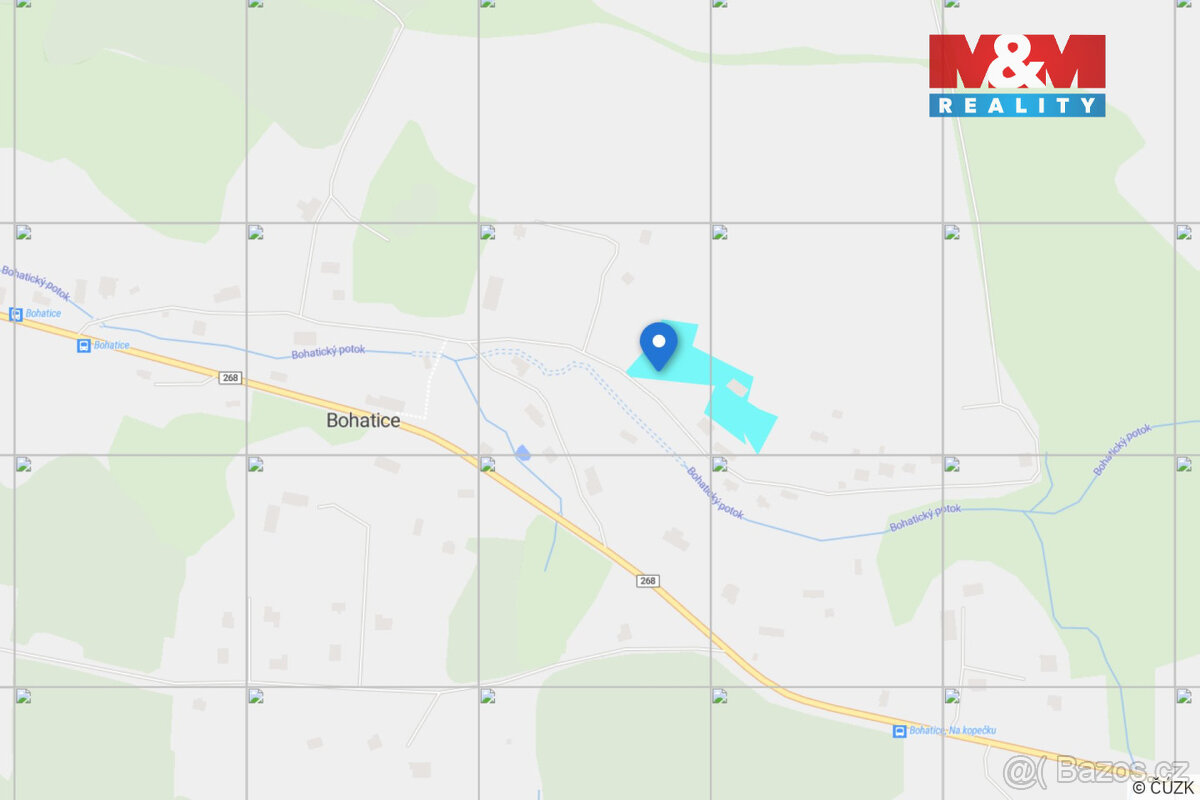 Prodej pozemku k bydlení, 1345 m², Bohatice, ul. Bohatice - 8