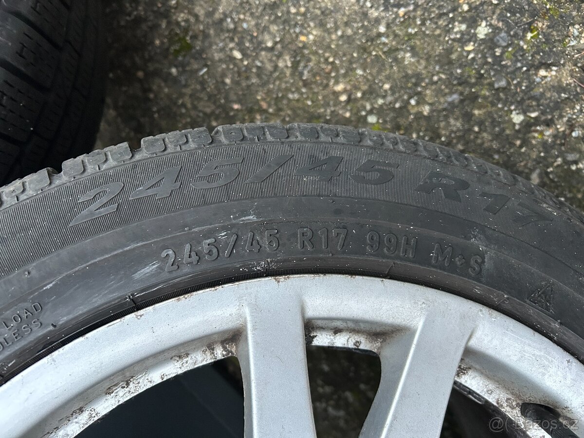 Alu kola R17 5x112 Mercedes + zimní pneu 245/45/17 - 8