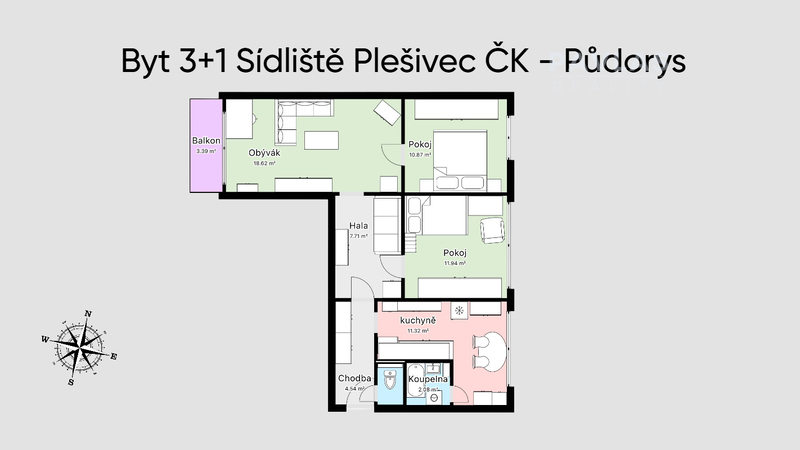 Byt 3+1 k rekonstrukci, ul. Sídliště Plešivec, Český Krumlov - 8