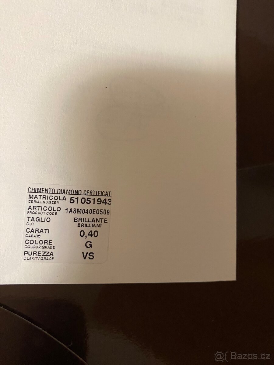 Diamantový Prsten zn.Chimento, 0,4 Ct. - 8