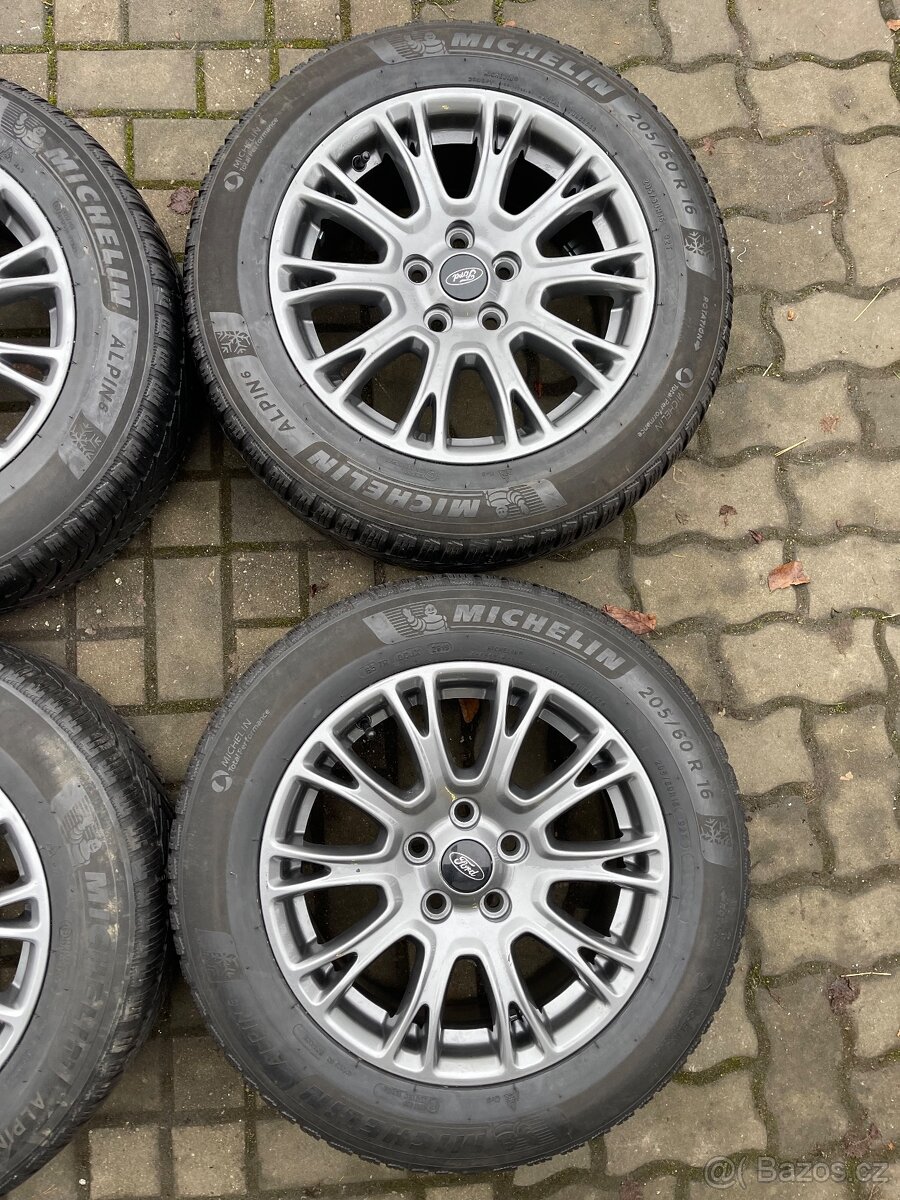 ORIGINÁL Alu Ford R16, 5x108 - TOP STAV, ZIMNÍ PNEU - 8