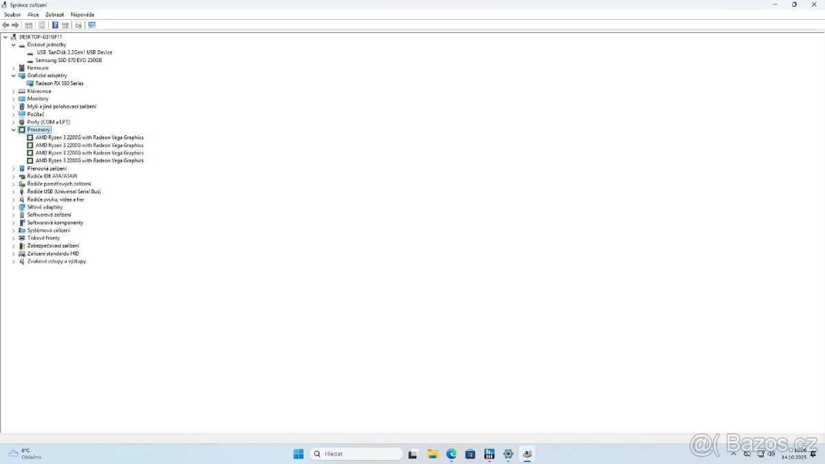 Herní PC Ryzen 3 + RX 580 8GB, RGB podsvícení, Windows 11 - 8