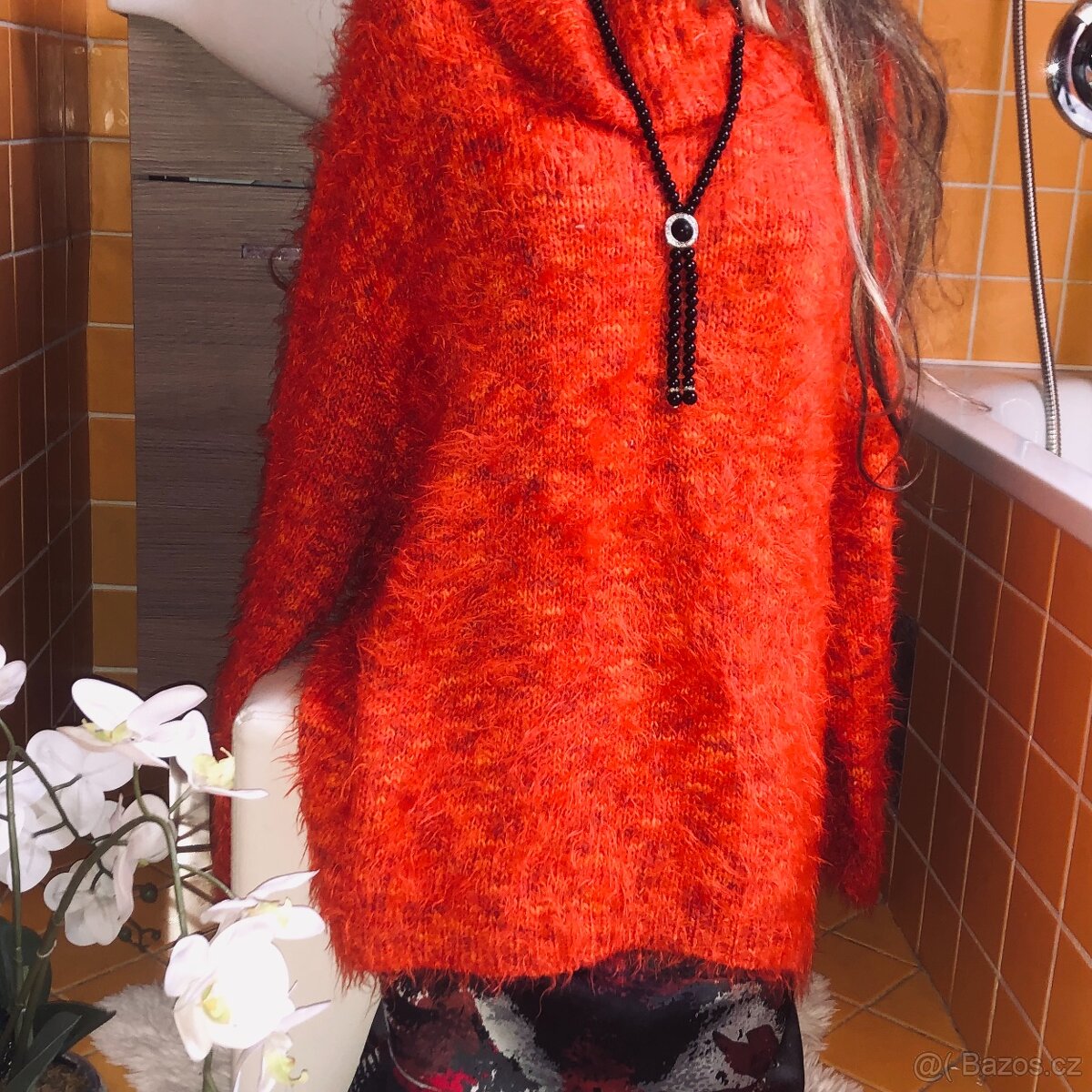 rolak# pletenysvetr#maxivelikost# oranzova# zimni # XL/XXL - 8