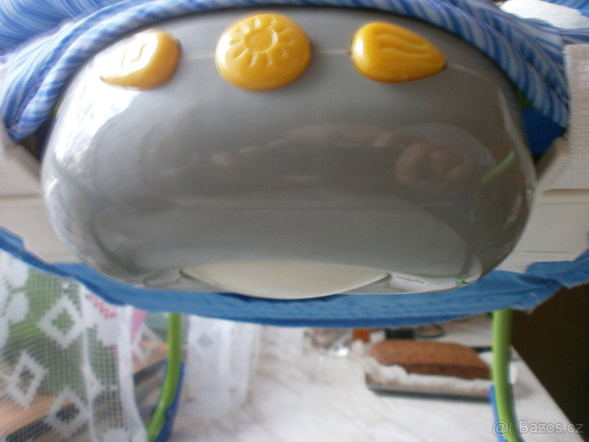 Retro dřevěná - dětská rozkládací židlička a houpátko - 8