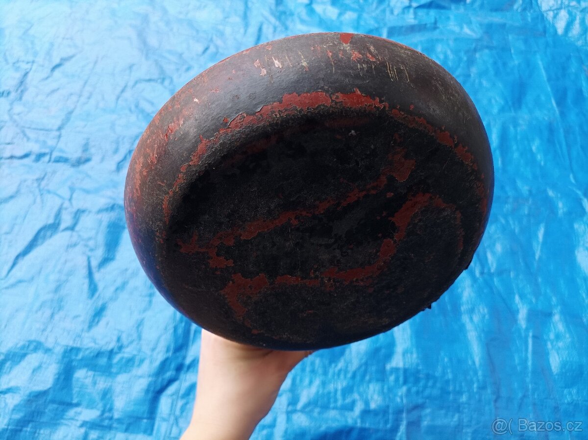 Smaltovaná červenohnědá pánvička - 8