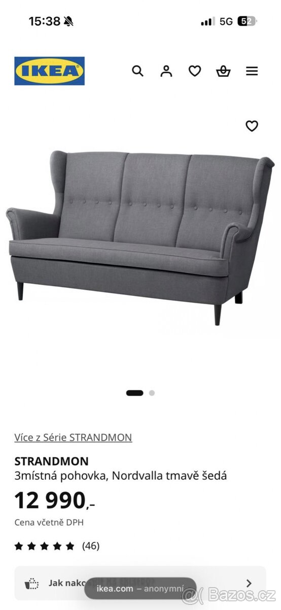 STRANDMON IKEA pohovka - 8