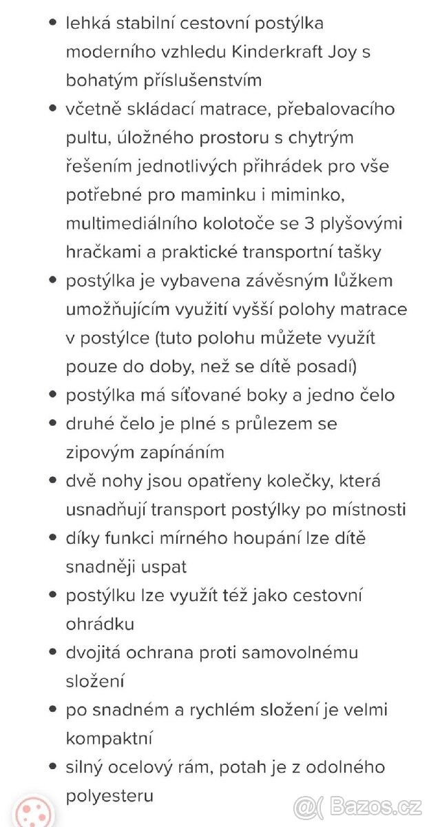 Dětská cestovni postýlka KOMPLET vybava - 8
