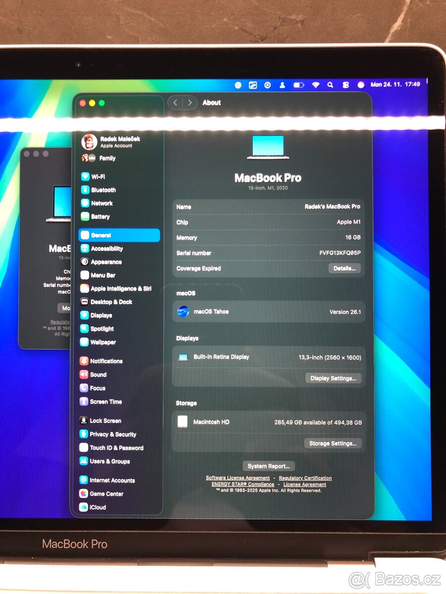 MacBook Pro 13" (M1, 2021) – 16 GB RAM, 512 GB – Výborný st - 8