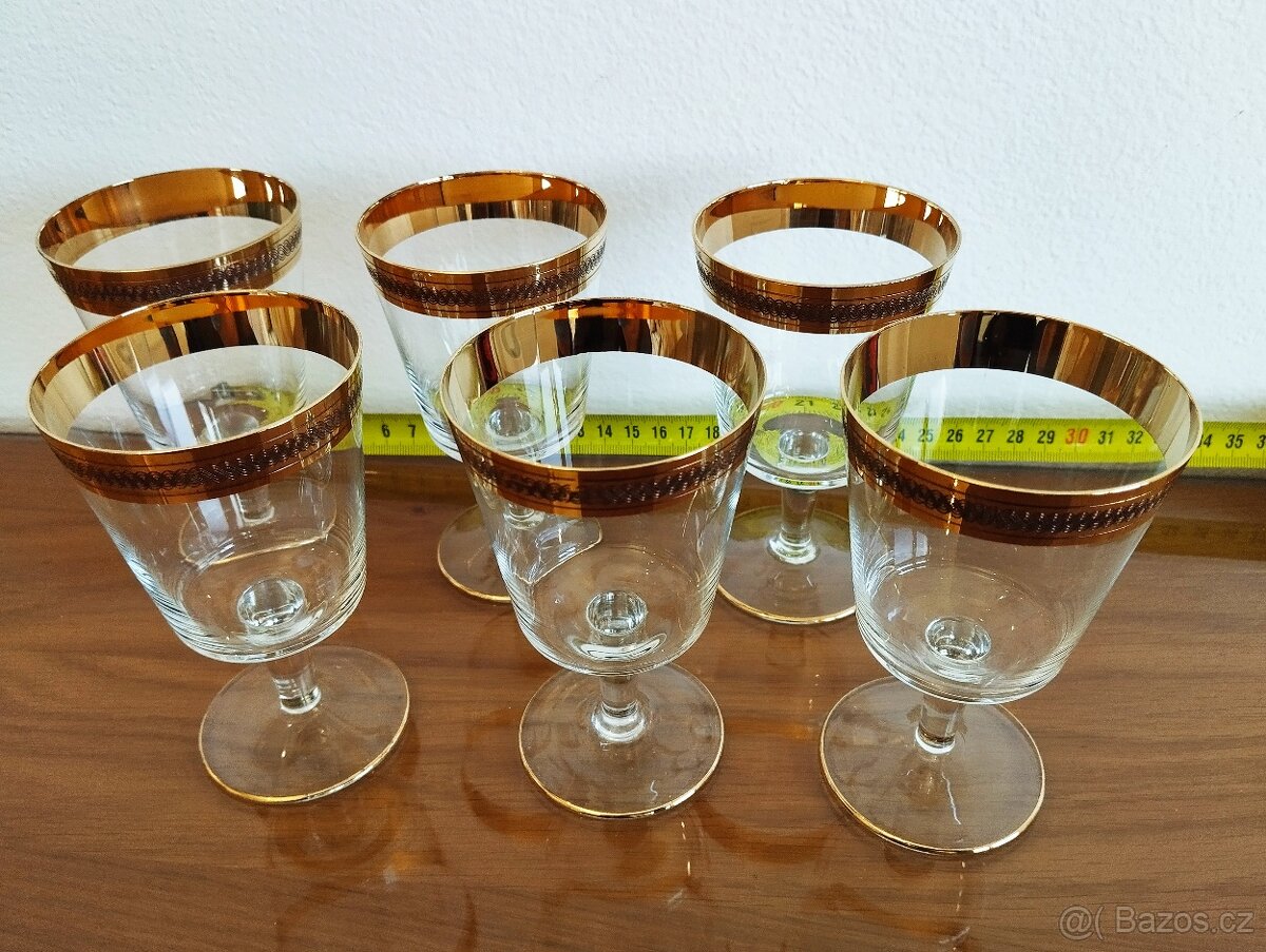 Zlacené skleničky a misky předválečné - 8