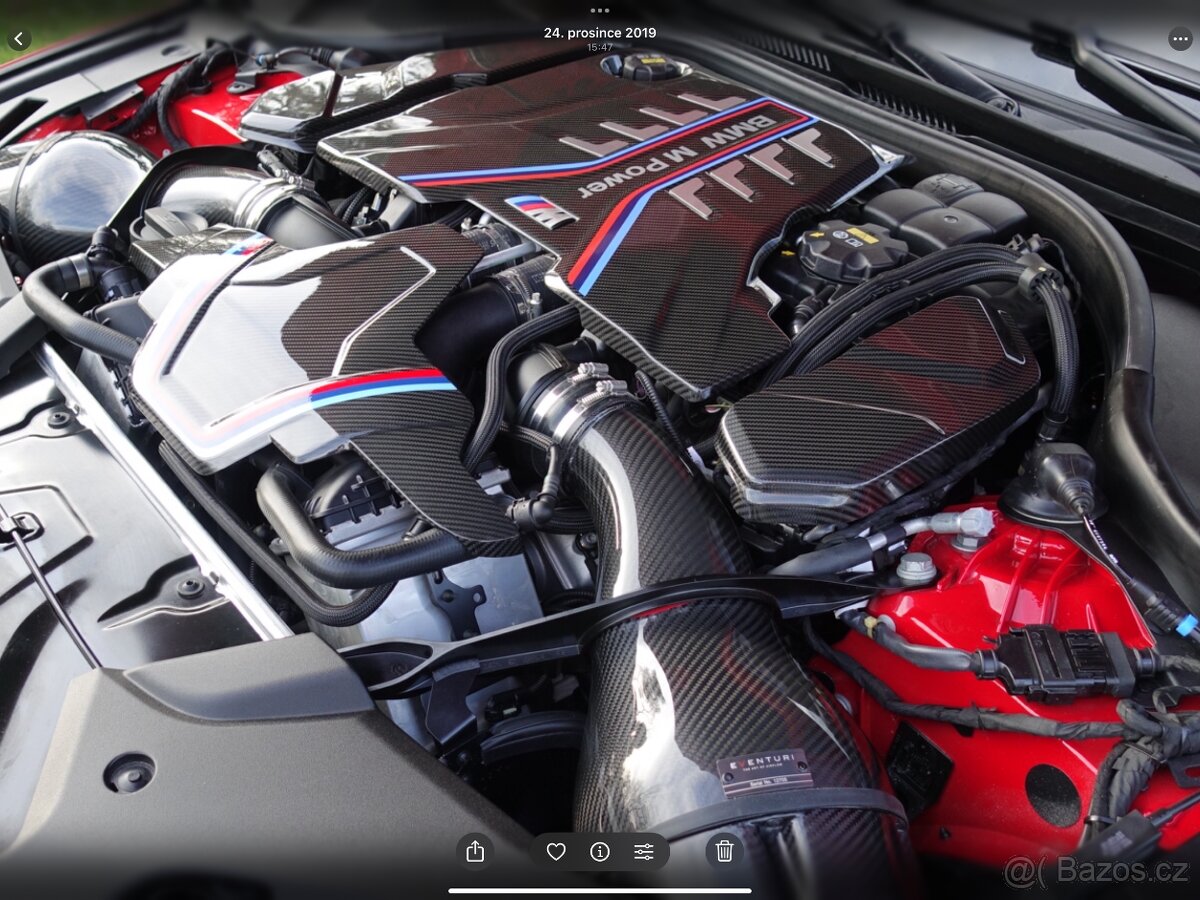 BMW M5 f90,M8 X5M X6M karbonový kryt motoru original - 8