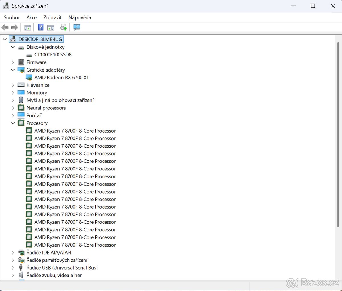 🖥️HERNÍ PC RYZEN 7 8700,RX 6700XT 12GB,16GB DDR5,1 TB SSD - 8