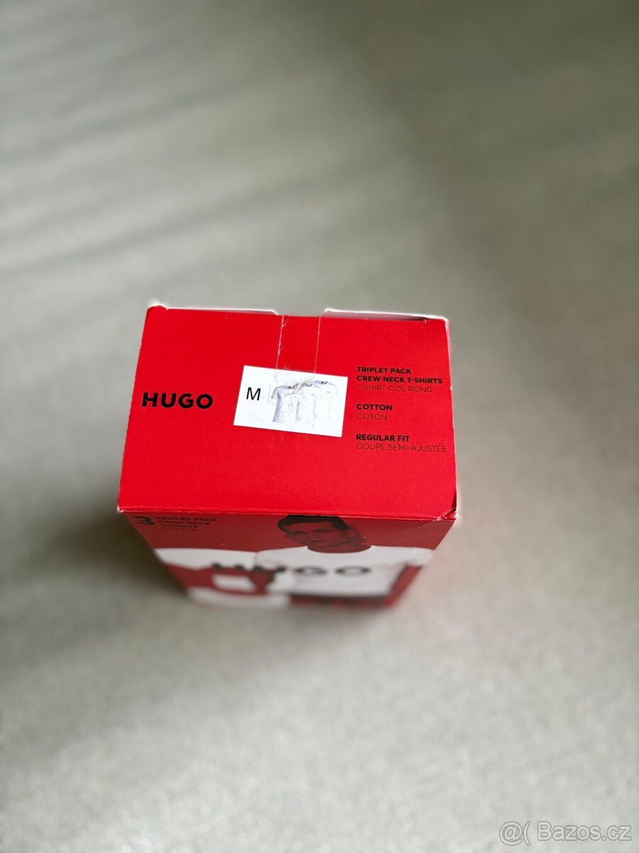3x bílé tričko HUGO BOSS (3-pack) - vel. M - 8