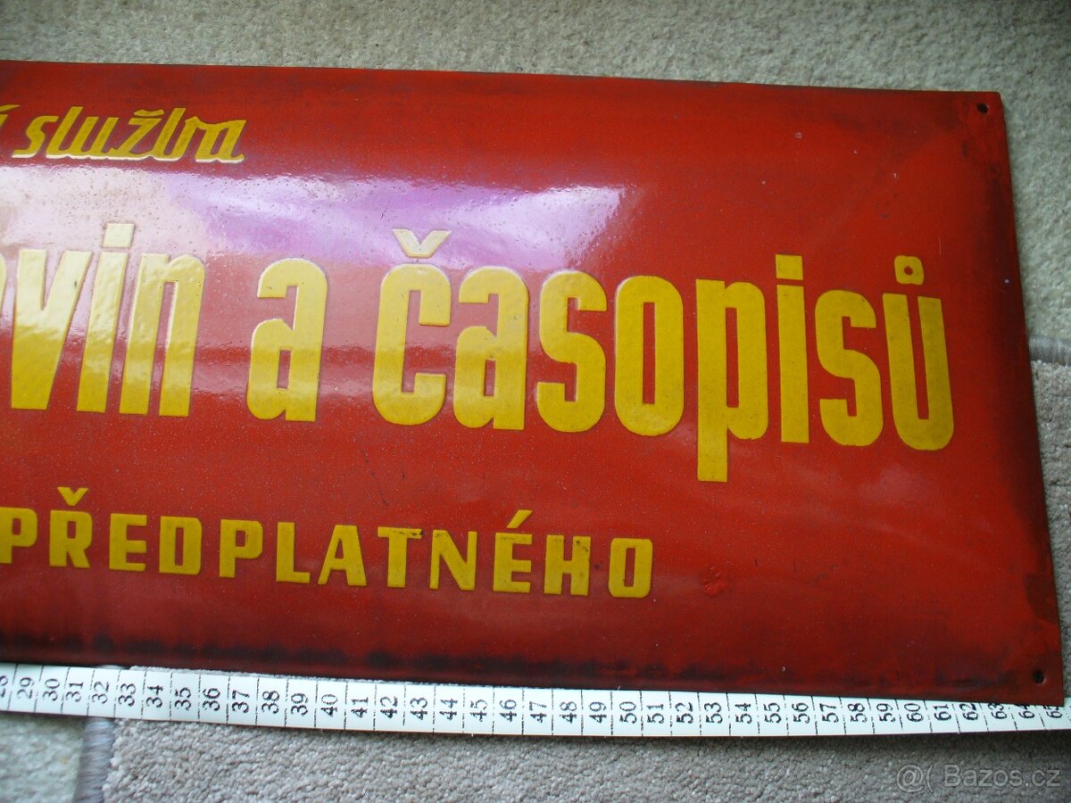 STARA-SMALTOVANA REKLAMNI CEDULE-NOVINY A CASOPISY. - 8