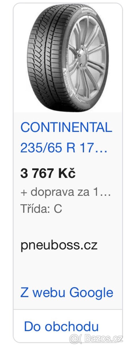 Sada zánovních zimních pneumatik Continental |235/65/17| - 8