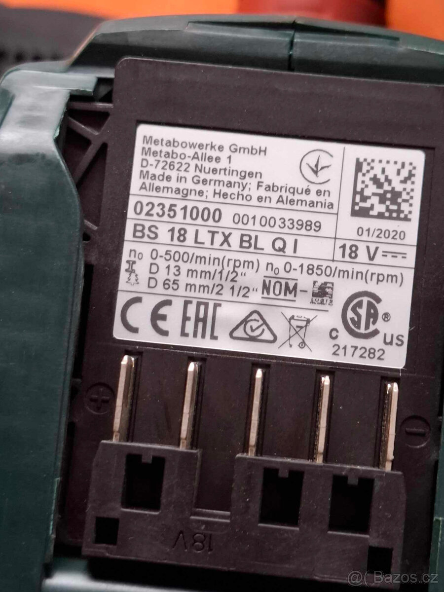 Aku METABO BS 18 LTX BL QI - 8