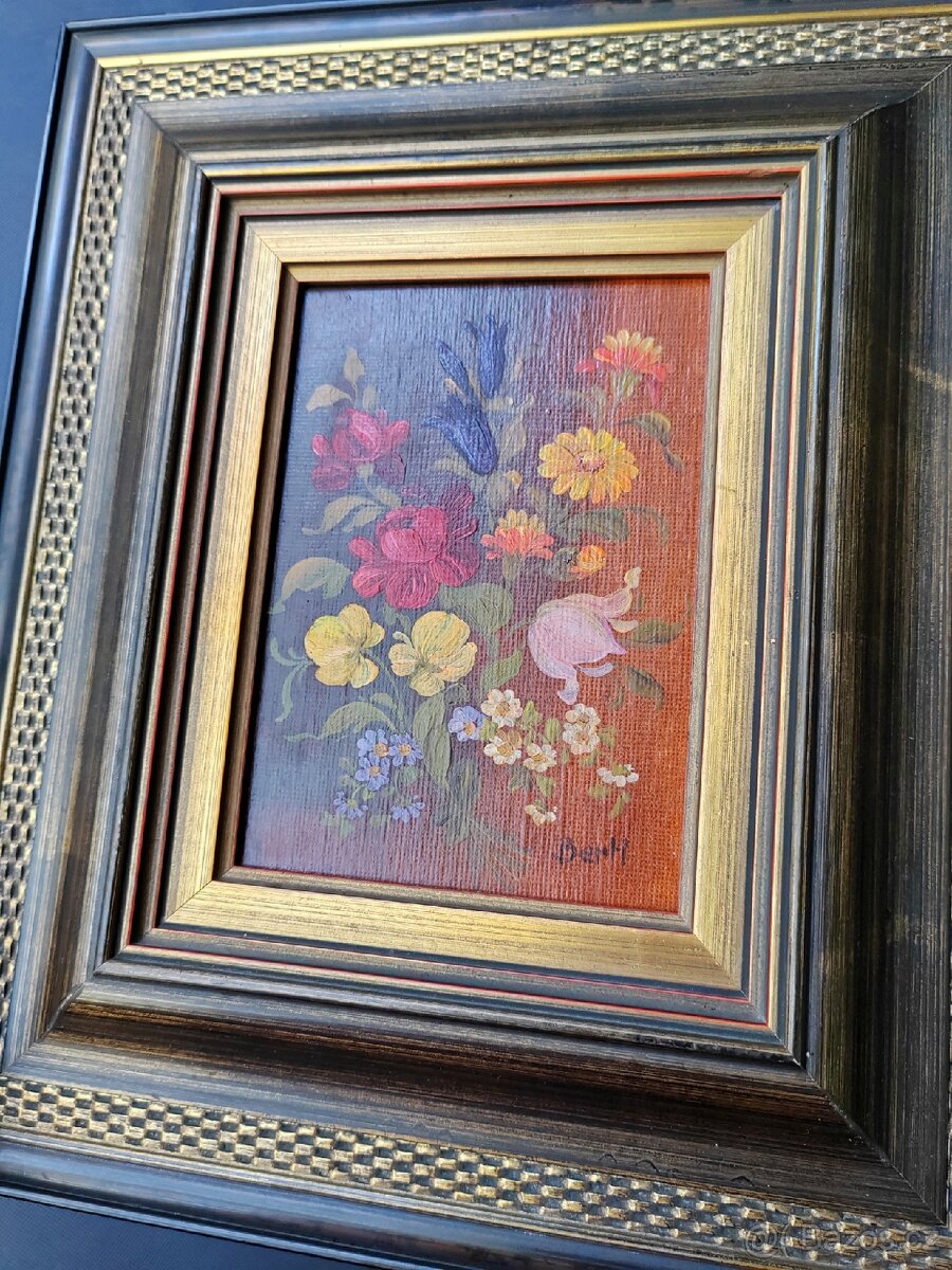 Originální olejová malba "Zátiší s polními květinami" - 8