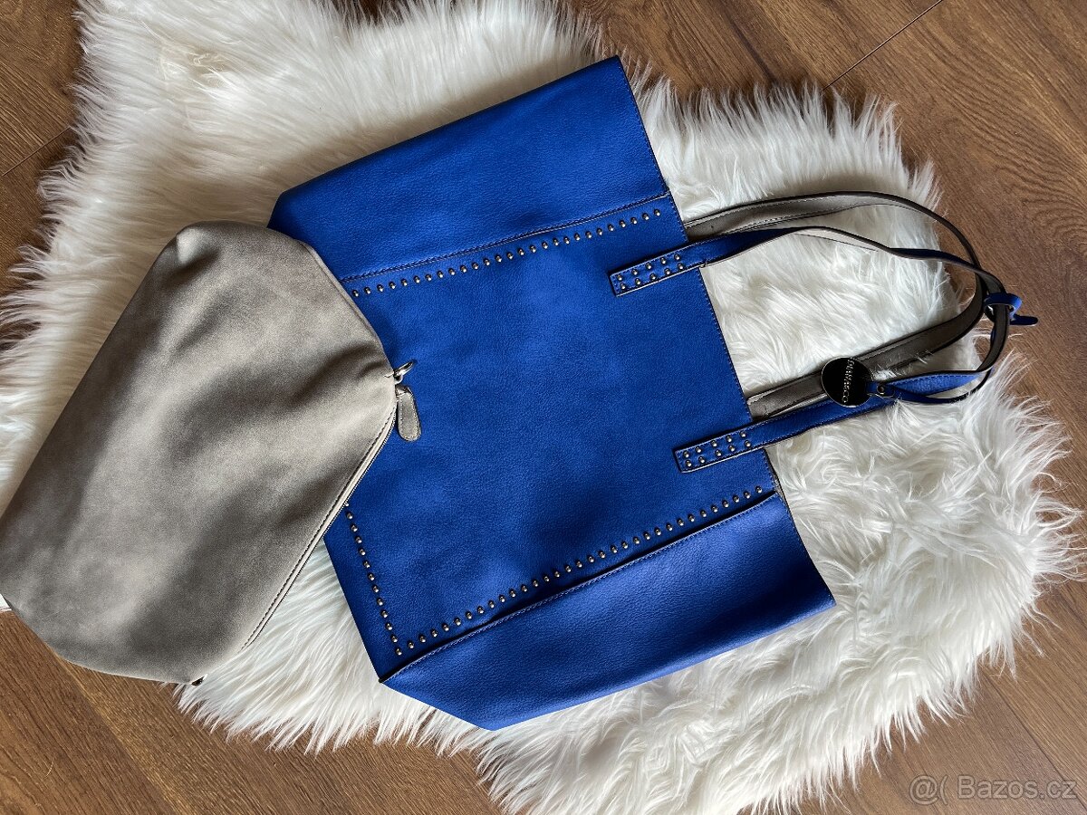 Nová modrá kabelka - nenošená, TOP, modrá s cedulkou - 8