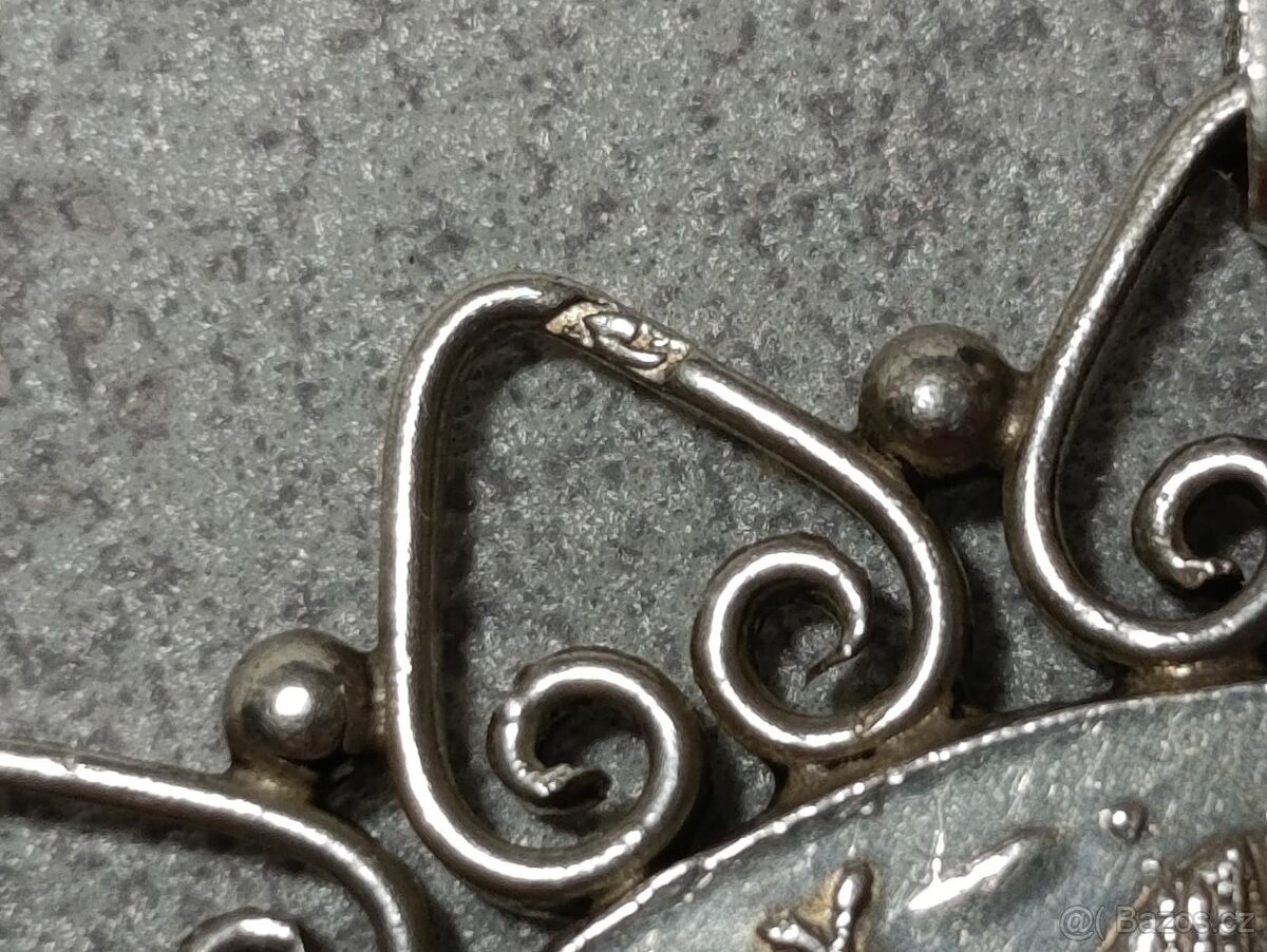 Velká stříbrná mince - tolar Marie Terezie v rámečku, PUNC - 8