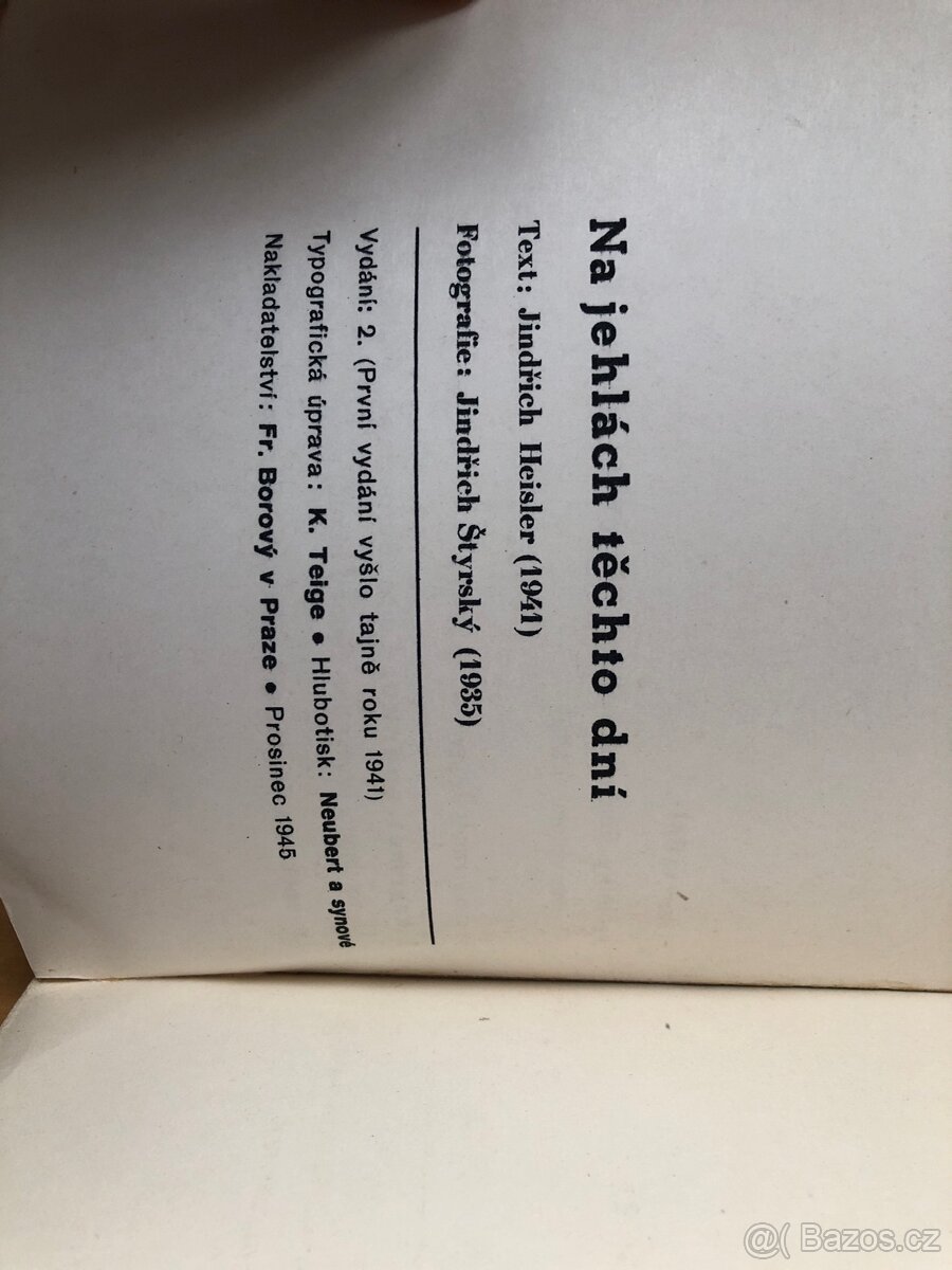 ŠTYRSKÝ; J. / J. HEISLER: NA JEHLÁCH TĚCHTO DNÍ. - 1945. - 8