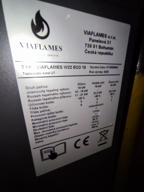 Prodám kotel Viaflames W22 ECO 18 - 8