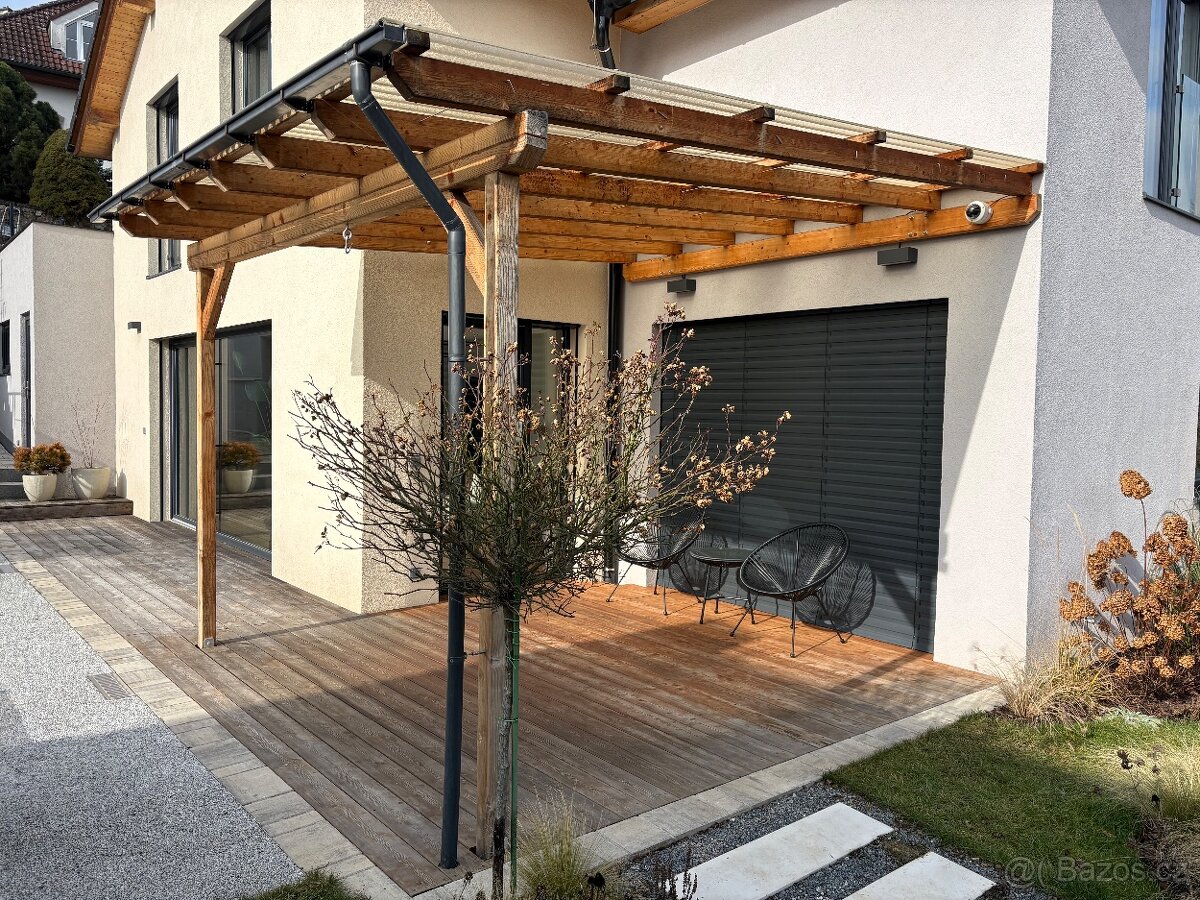 Dřevěná pergola s krytinou 4x3,7 m - 8
