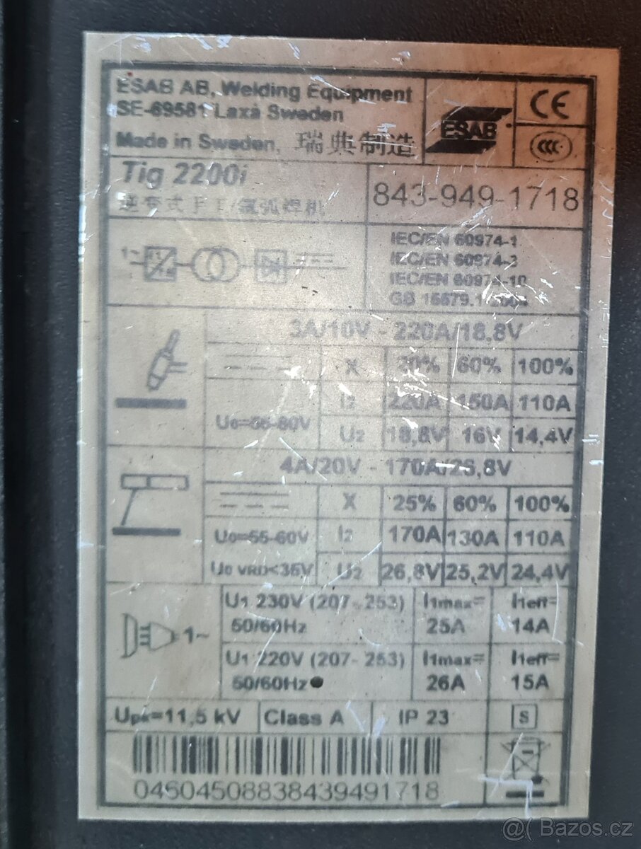 svářečka ESAB Tig 2200i - 8