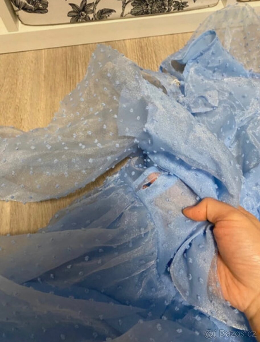 Zavinovací modré šaty - 8