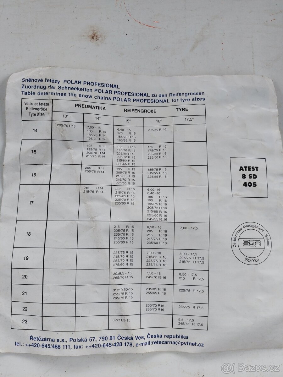 Sněhové řetězy PEWAG, KÖNIG,POLAR,české - 8