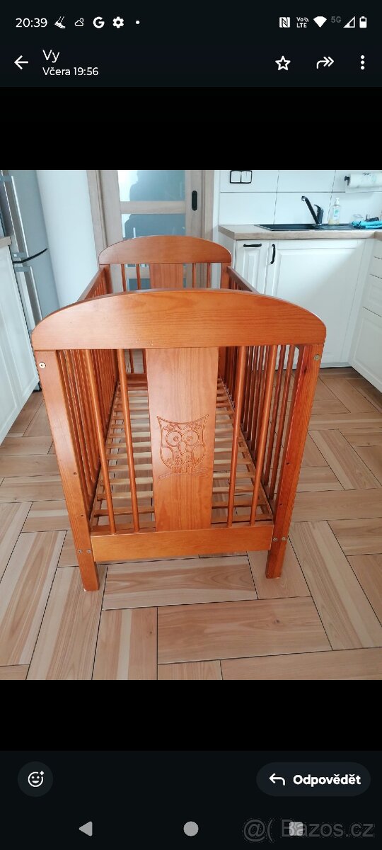 Dřevěná dětská postýlka - 8