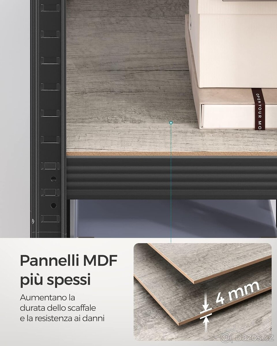 NOVÝ REGÁL - KOV - MDF - 8