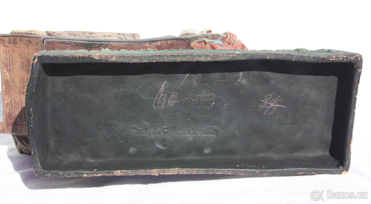 Socha soška figura figurka terakota cca rok 1920 busta bista - 8