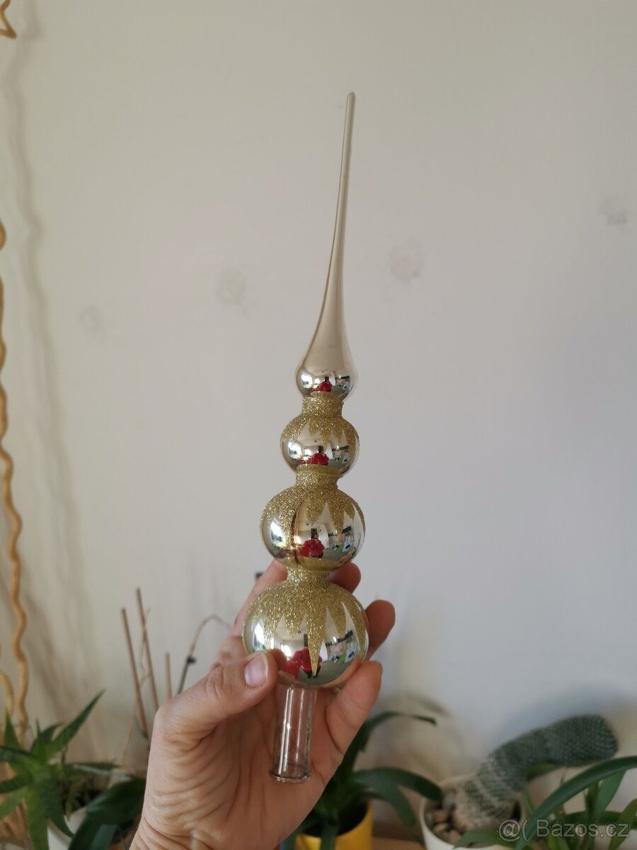 2 ks retro špičky na vánoční stromeček - 8