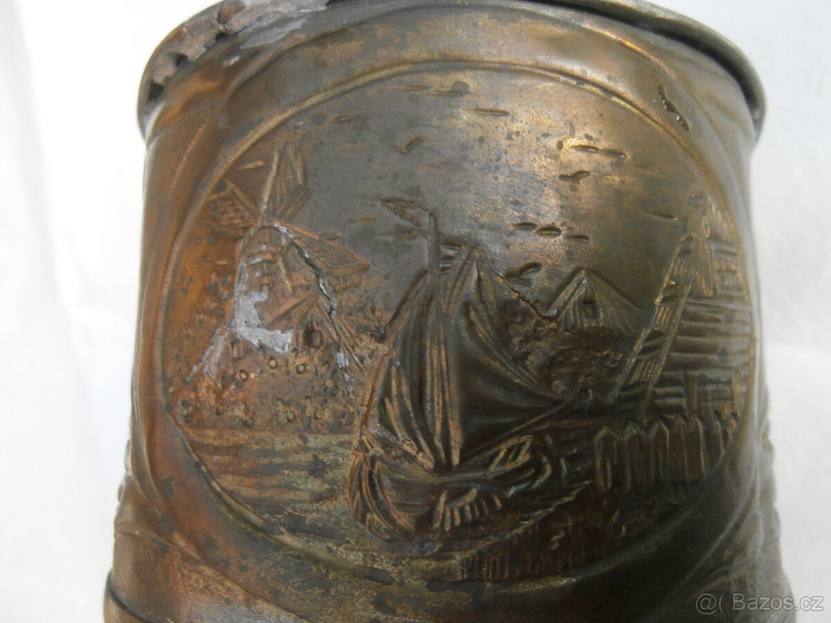 Starožitný pohár, váza, nádoba za 500 kč včetně zaslání - 8