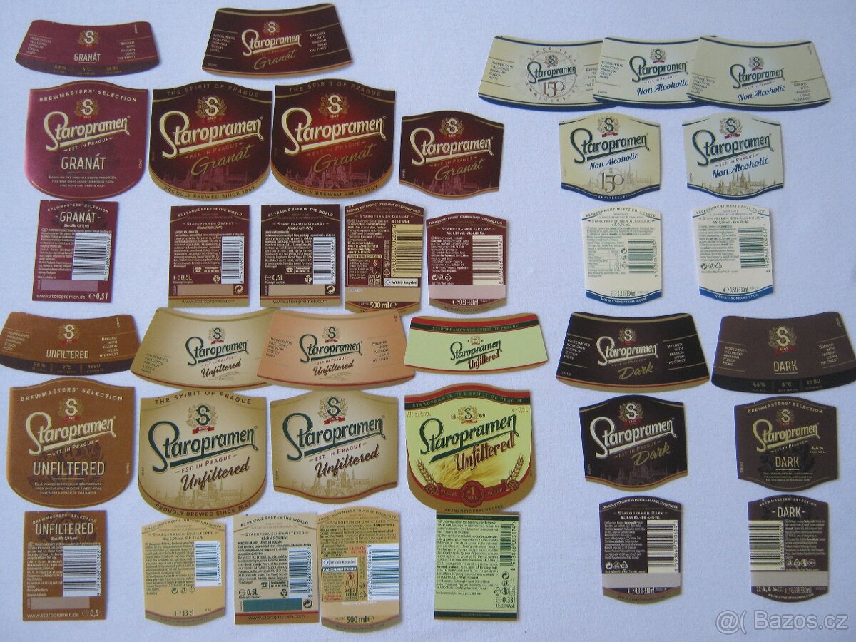 pivní etikety Praha Smíchov Staropramen sbírka 1050ks - 8