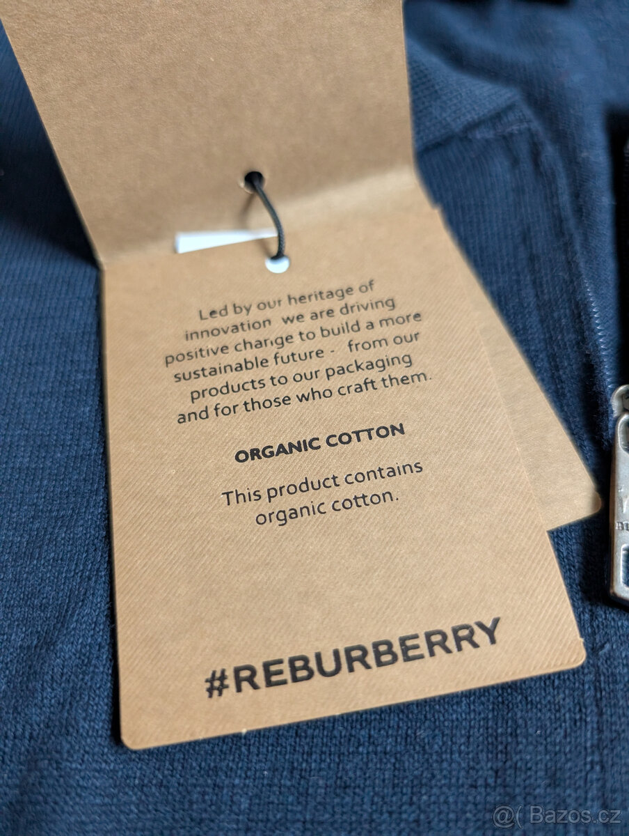 Navy polo tričko Burberry vel. M - 8